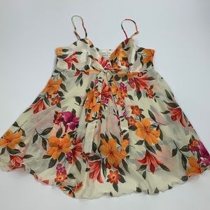 Victoria’s Secret Floral nighty nightgown. Size Medium. Creme orange red